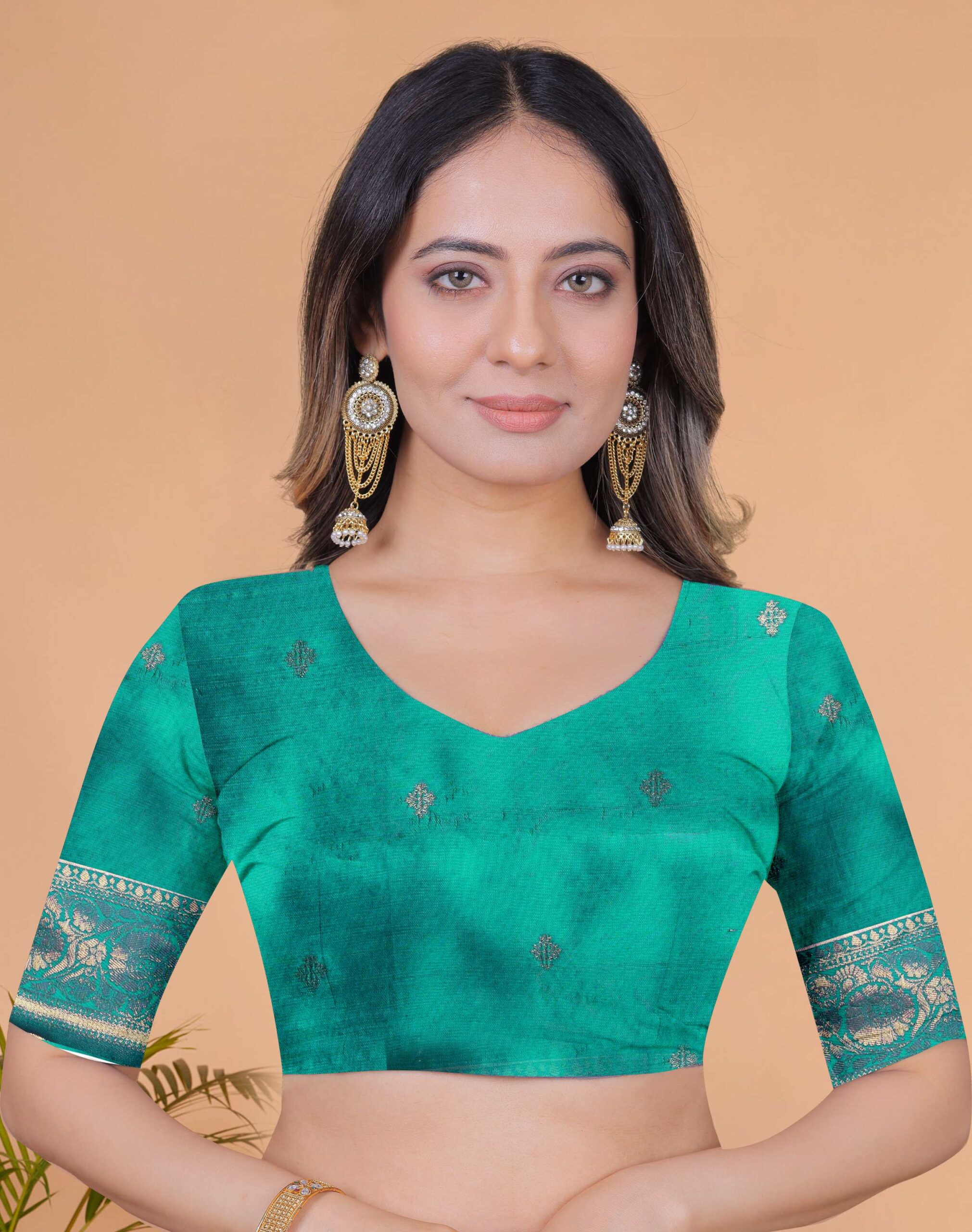 Light Lavender & Teal Green Banarasi Silk Saree with Antique Gold Zari | Wedding, Festival & Traditional Ethnic Wear - Image 2